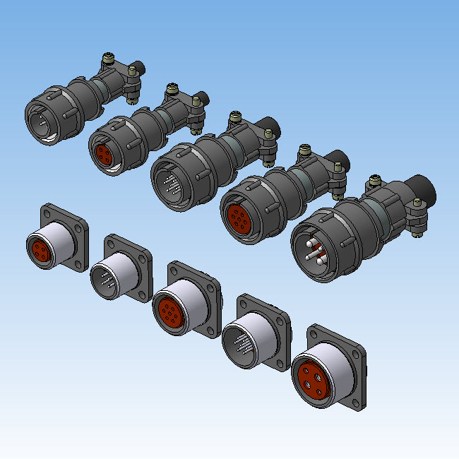 3D модель Соединители 2РМ (блочные и кабельные)