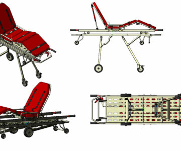 3D модель Тележка-каталка для автомобилей скорой помощи