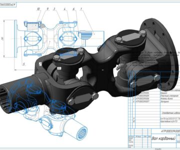 3D модель Вал карданный заднего моста трактора К-700А