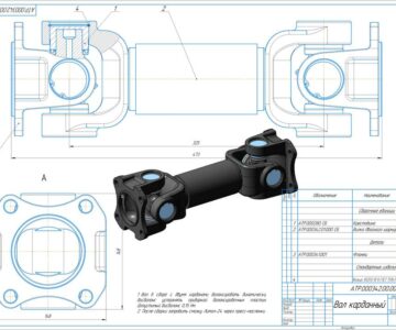 3D модель Вал карданный КПП трактора К-700А