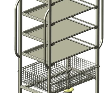 3D модель Тележка внутрикорпусная с подносами