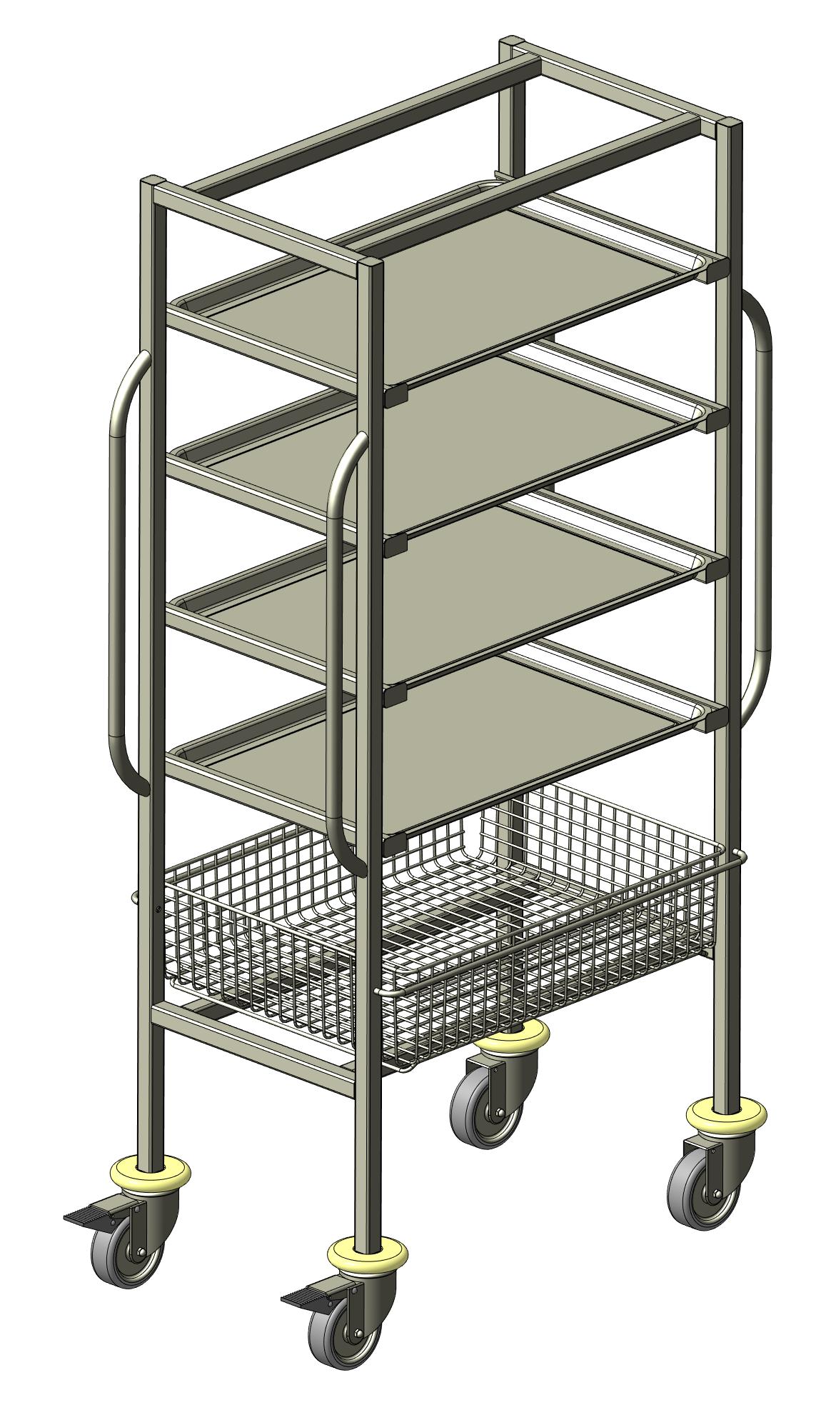 3D модель Тележка внутрикорпусная с подносами