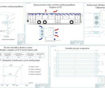 Чертеж Разработа системы кондиционирования воздуха для автобуса «Volgabus-6270» с целью улучшения тепловых условий эксплуатации в теплое время года