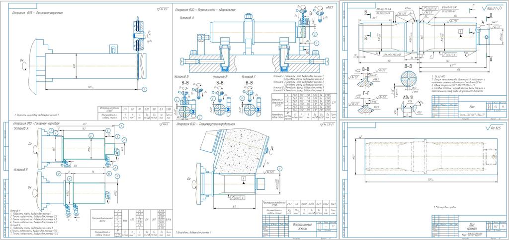 Чертеж Технологический процесс обработки вала