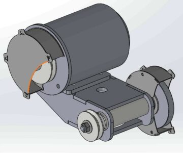 3D модель Шлифовальная насадка для токарного станка 16к20 вместо резцедержки. АИР80А2 IM 2081