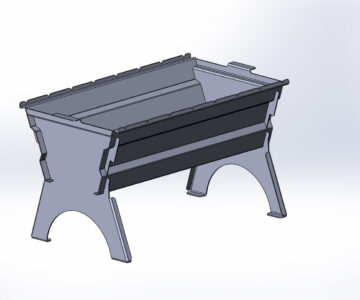 3D модель Мангал с ребрами жесткости