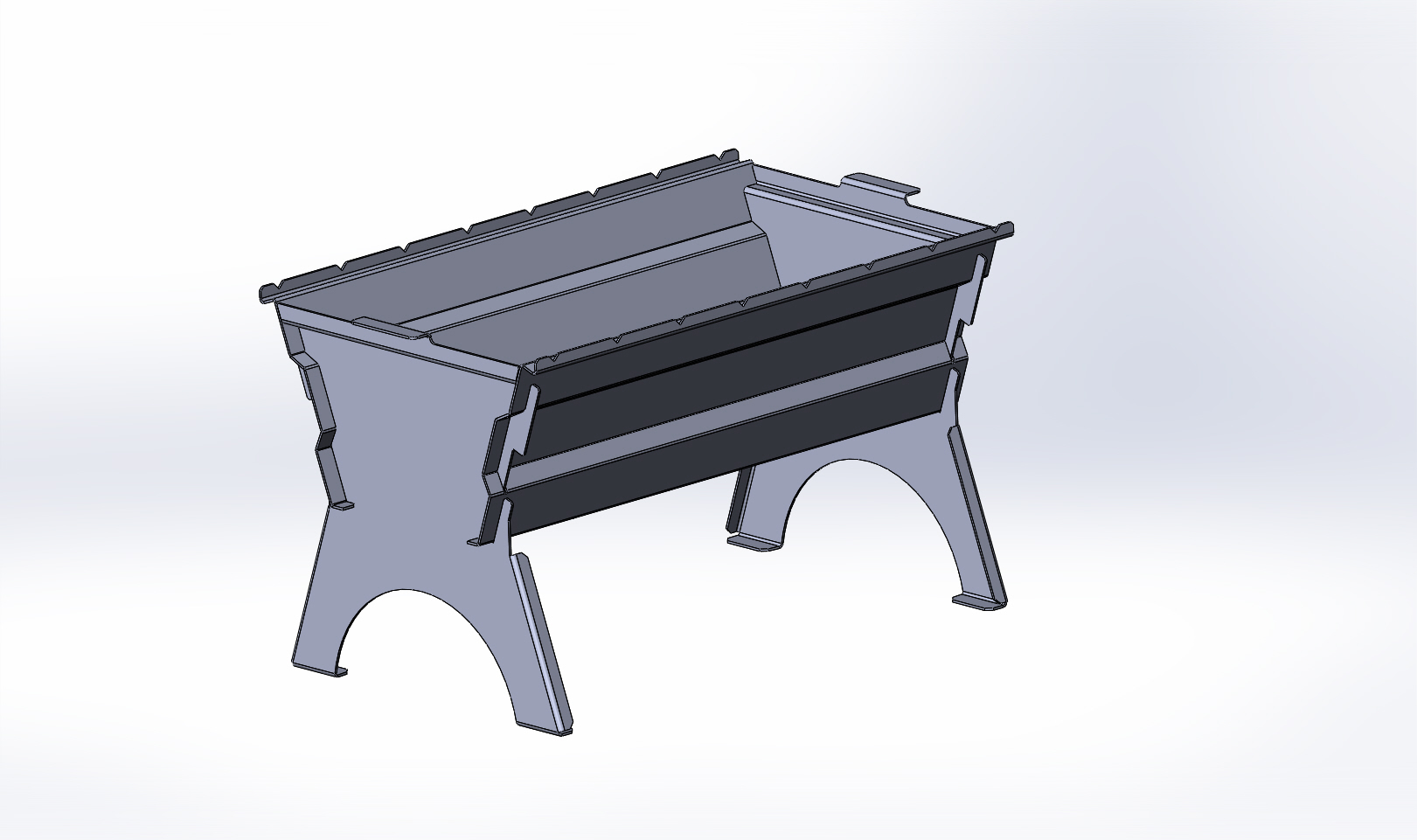 3D модель Мангал с ребрами жесткости