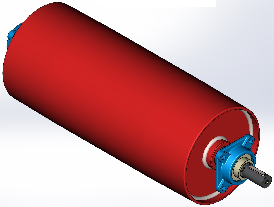 3D модель Приводной барабан ленточного конвейера для резинотканевых лент шириной 650 мм