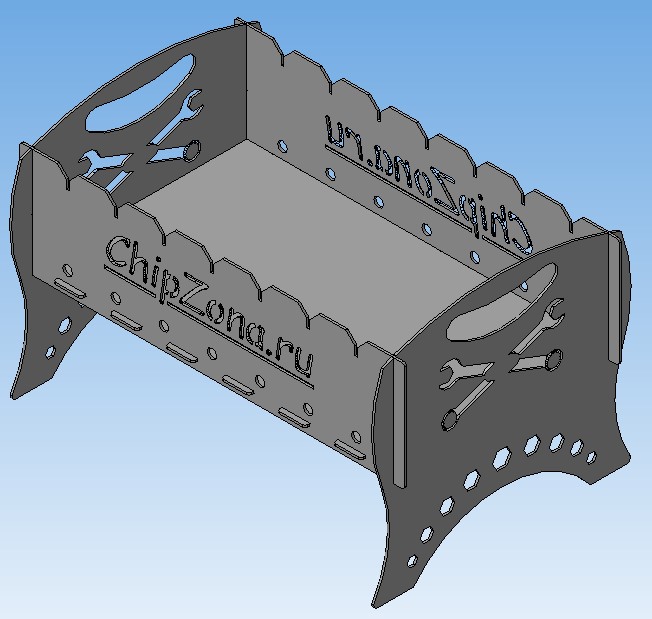 3D модель Мангал разборный 510х300