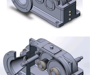 3D модель Цилиндрический двухступенчатый редуктор с передаточныс отношением U=12.5