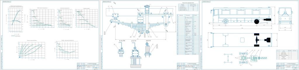 Чертеж Автобус городской большого класса (4×2) с разработкой передней подвески