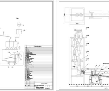 Чертеж Процессы и аппараты обжига сырья для получения клинкера при производстве портландцемента по сухому способу
