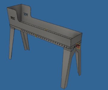 3D модель Мангал съёмный 1600х350 на высоком капитальном основании.