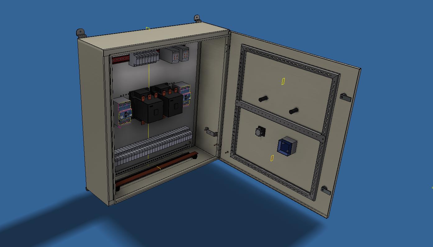 3D модель Шкаф ШСН навесной 820х800х250 с оборудованием.