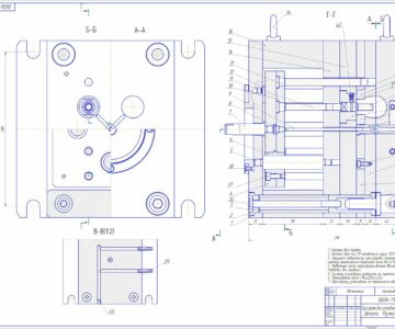 Чертеж Конструкторская документация на пресс-форму ручка