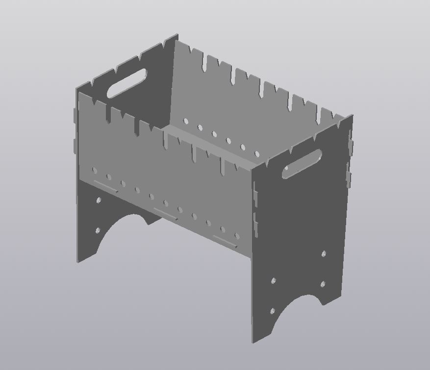 3D модель Мангал разборный 676х300х400