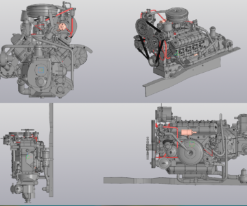 3D модель 3D Модель двигатель ЗМЗ автомобиля ГАЗ-66-02