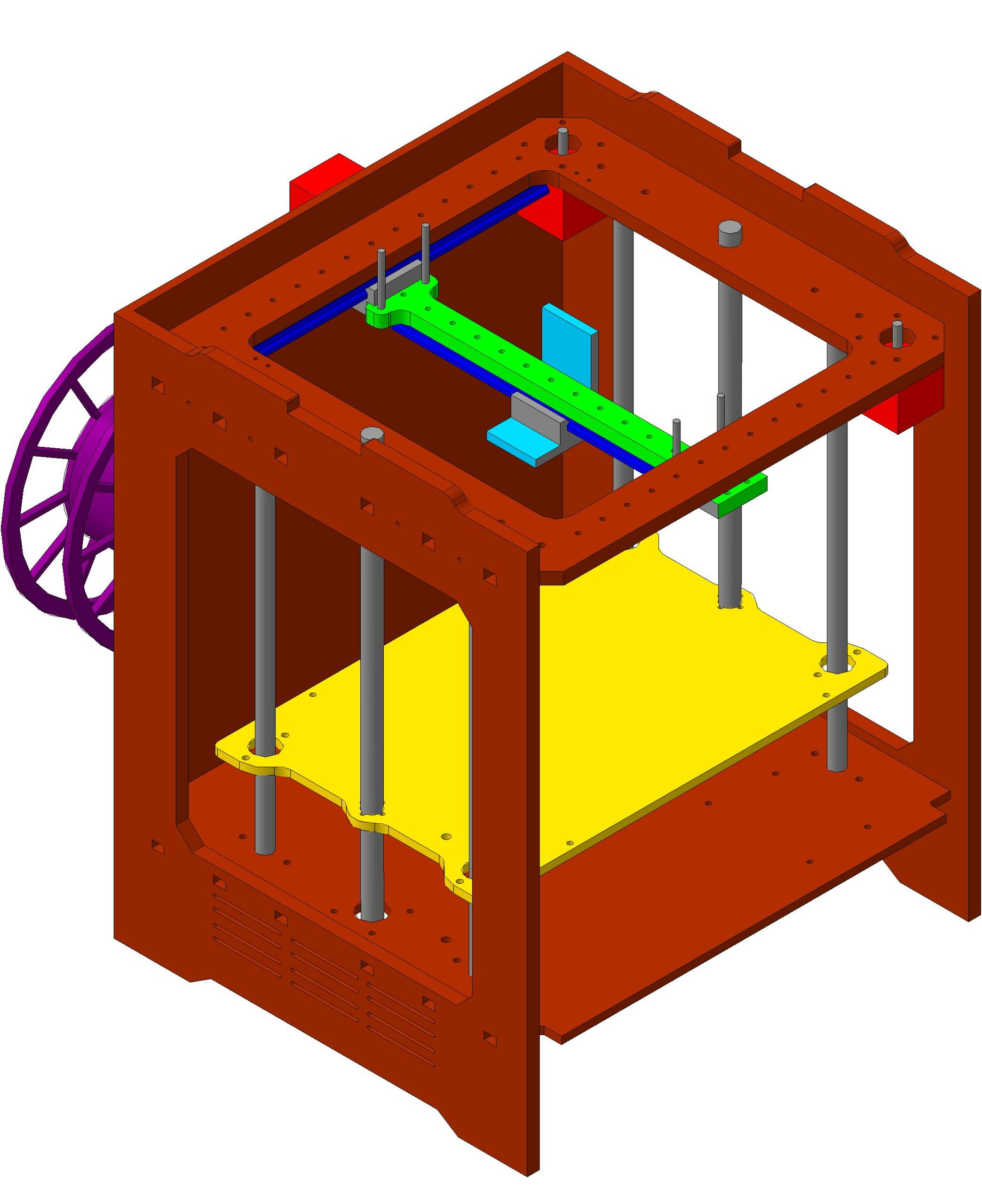 3D модель 3D принтер из фанеры H-bot