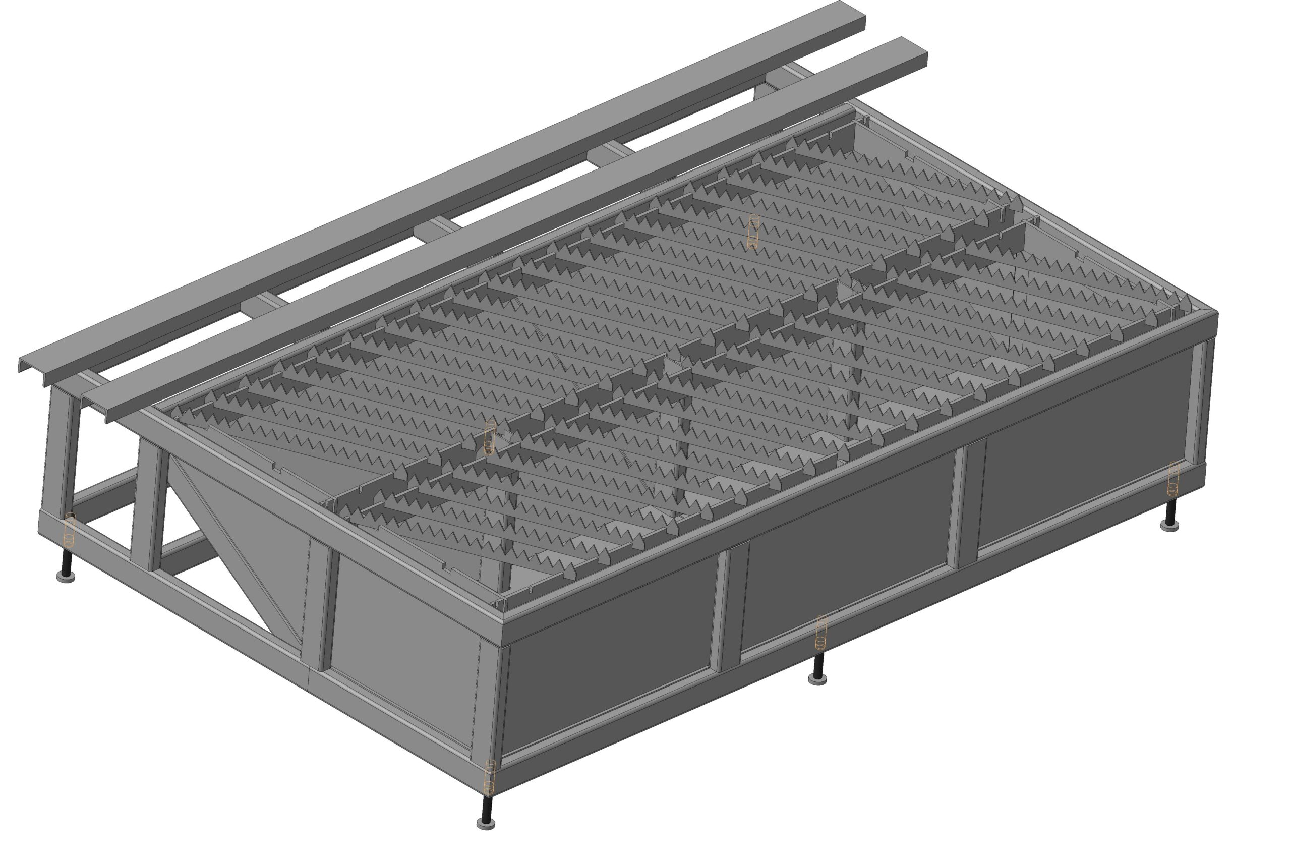 3D модель Стол для установки координатно-термической резки (газорезка, плазма). Размеры листа 1500х3000 мм