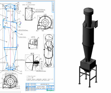 3D модель Циклон ЦН 800 (с бункером) для очистки промышленных помещений
