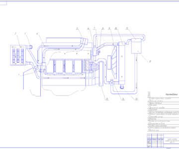 Чертеж Схема системы охлаждения двигателя ЗИЛ-130