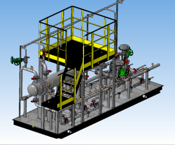 3D модель Блок теплообменника рекуперативного «газ-азот»