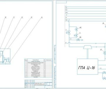 Чертеж Капитальный ремонт газоперекачивающего агрегата ГПА Ц-16 КЦ 4 ЛПУ МГ