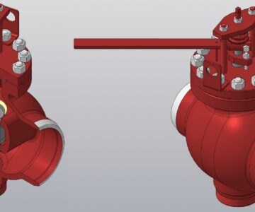 3D модель 3D Модель клапана регулирующего поворотного Ду150 Ру100, конструктивный аналог 6с-13-3 Барнаульского котельного завода