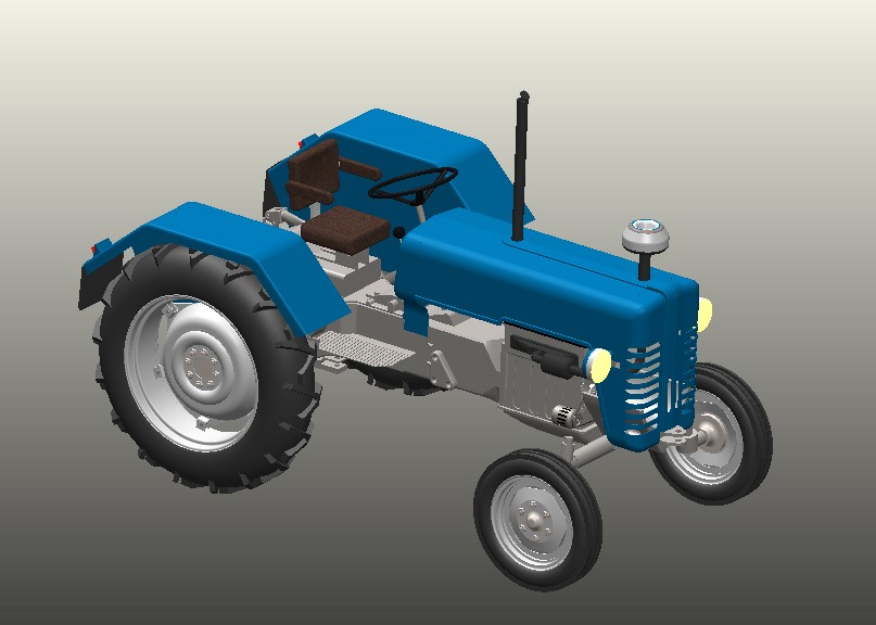 3D модель Колёсный сельскохозяйственный трактор