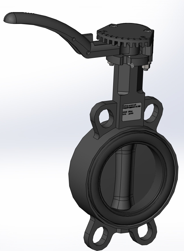 3D модель Затвор межфланцевый Ридан Ду100