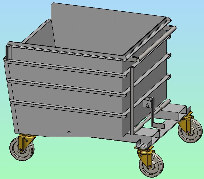 3D модель Контейнер самоопрокидывающийся для погрузчика.
