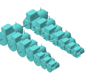 3D модель Электродвигатели MOTOVARIO со встроенным тормозом