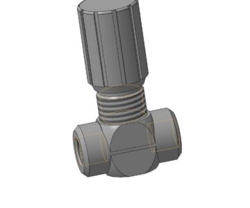3D модель Клапан дроссельный 1/4"