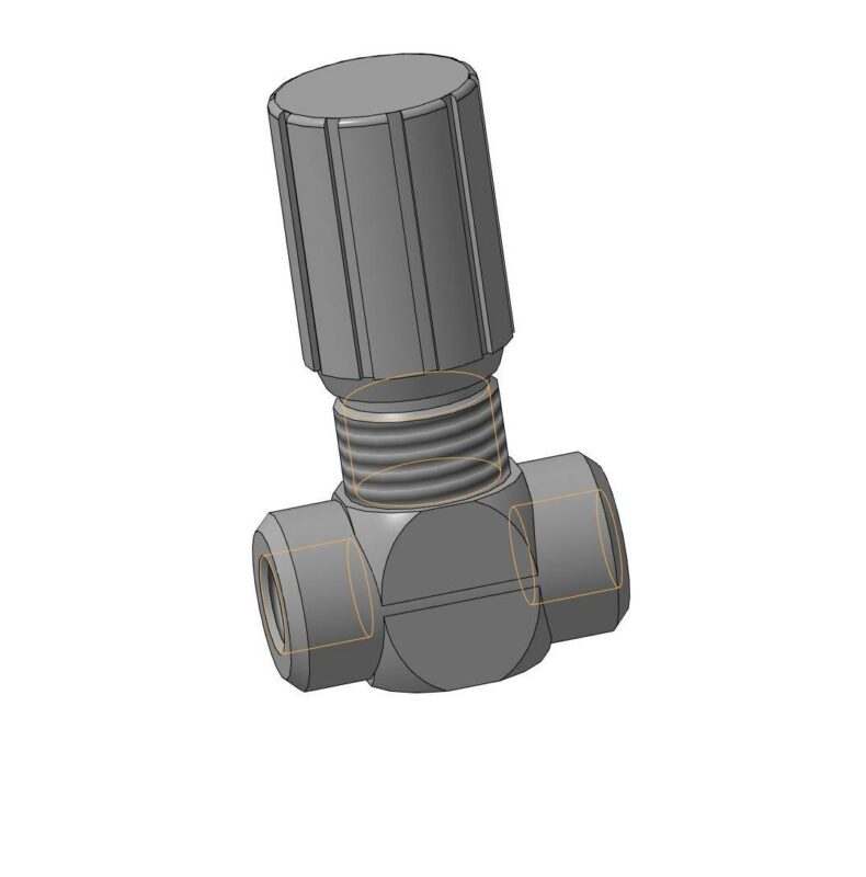 3D модель Клапан дроссельный 1/4"