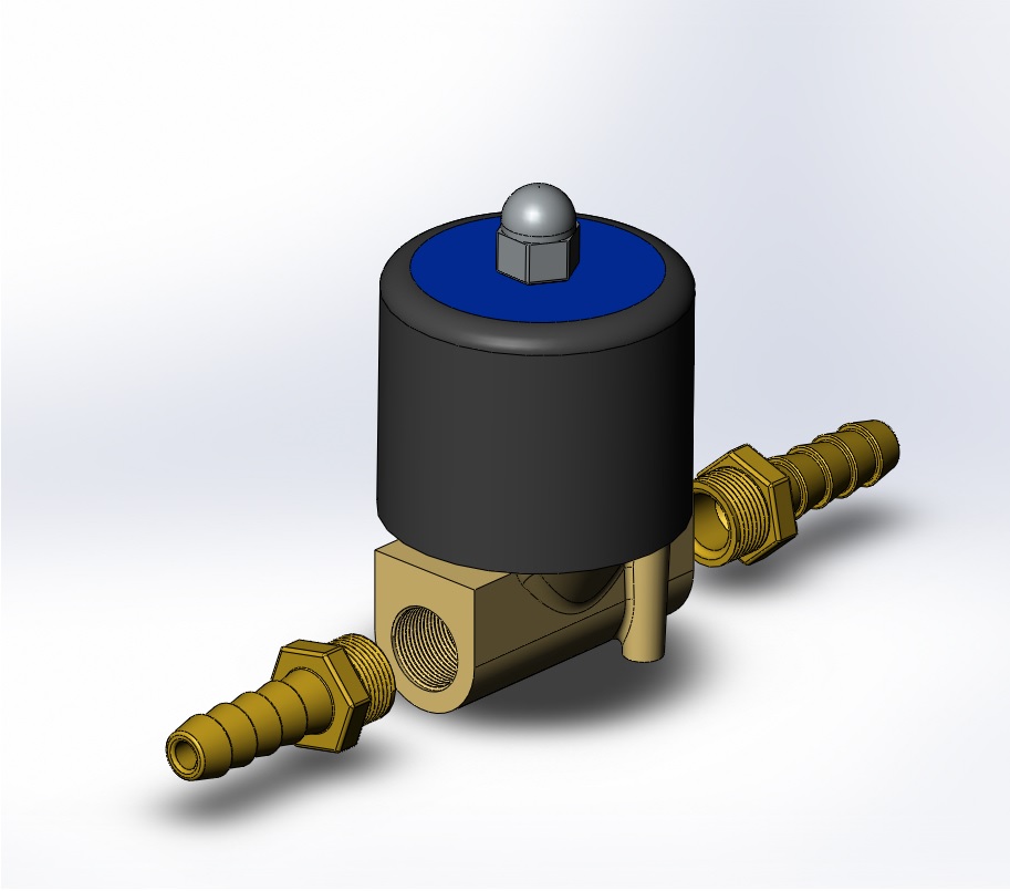 3D модель Электромагнитный клапан 2W025-08 G1/4"