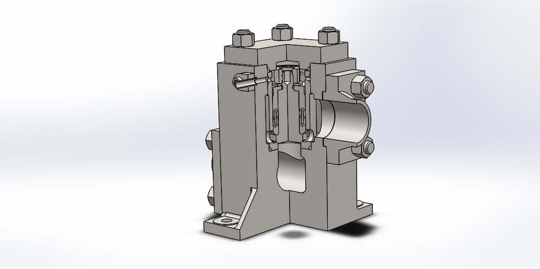 3D модель Плавающий клапан (Задание №26 из альбома В.В. Рассохина) в SolidWorks