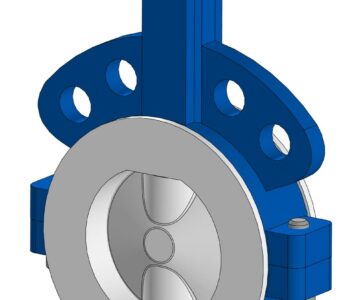 3D модель Затвор дисковый DN80 с фторопластовым уплотнением и диском