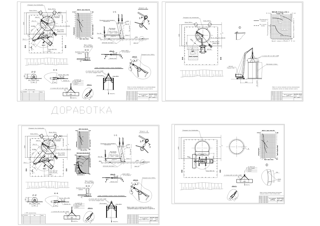 Чертеж Проект производства работ на монтаж металлоконструкций резервуара вертикального объемом 1000м3
