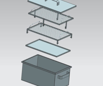 3D модель Чертежи коптилки размером 400х250х200