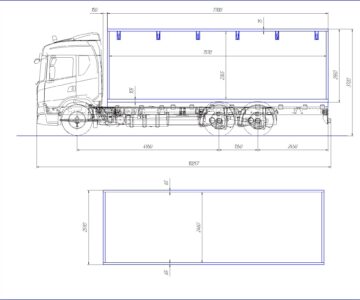 Чертеж Скания 6х4 со съемной крышей