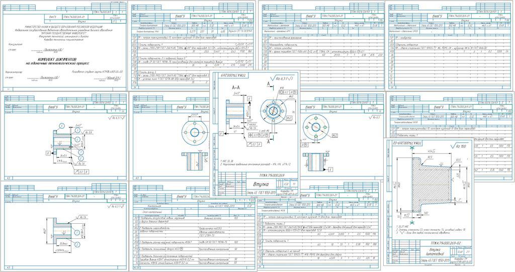 Чертеж Разработка технологического процесса механической обработки детали "Втулка"