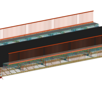 3D модель Пролётное строение железобетонного балочного моста по типовому проекту "Выпуск 56" L=16.76м