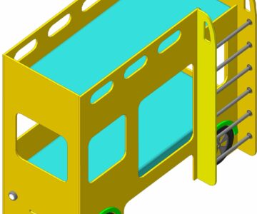 3D модель Детская кроватка в виде автобуса