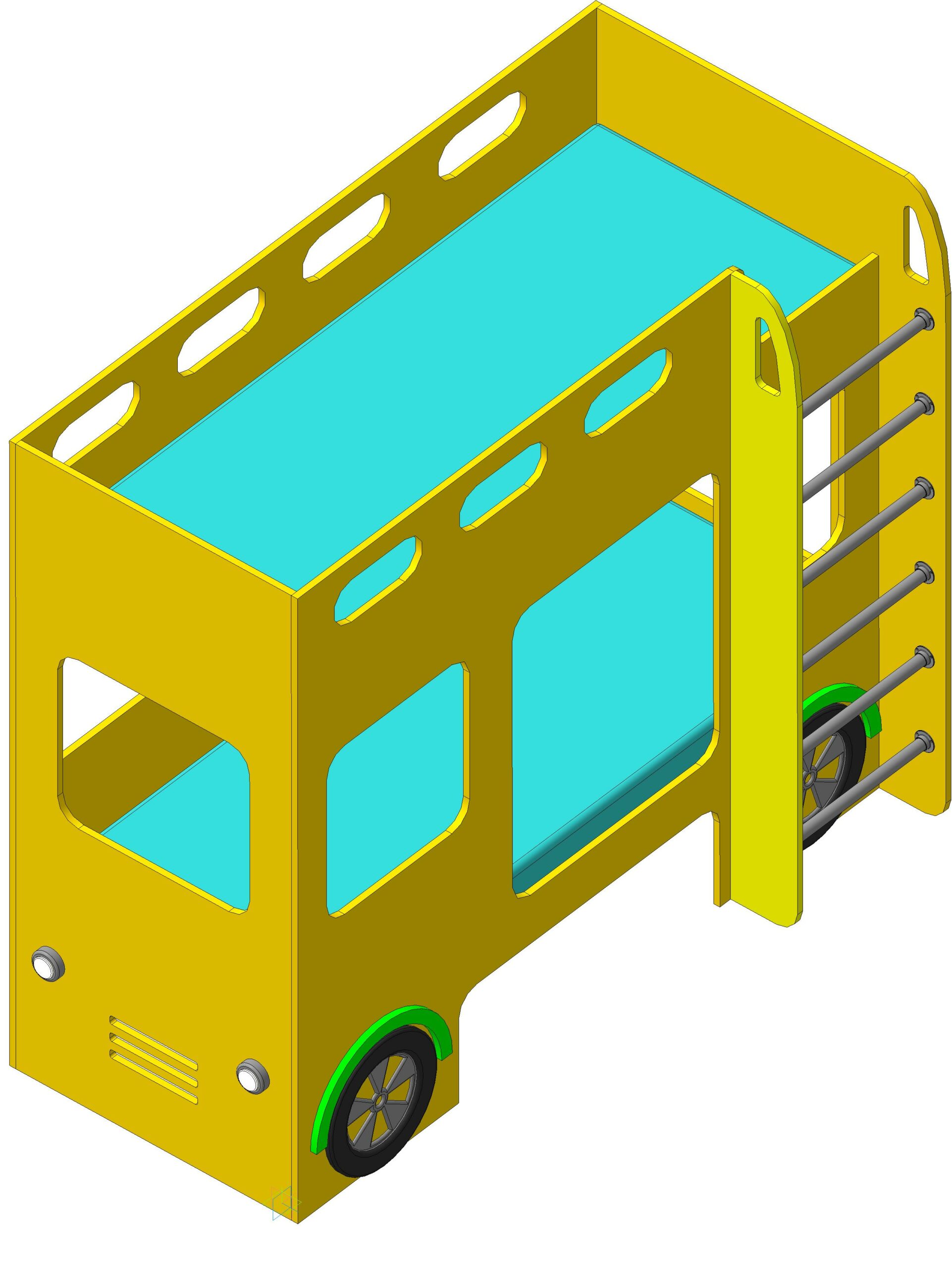 3D модель Детская кроватка в виде автобуса
