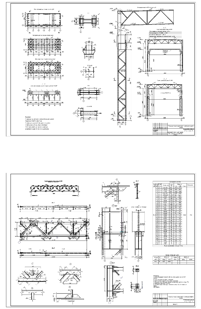 Чертеж Расчет стального каркаса одноэтажного промышленного здания