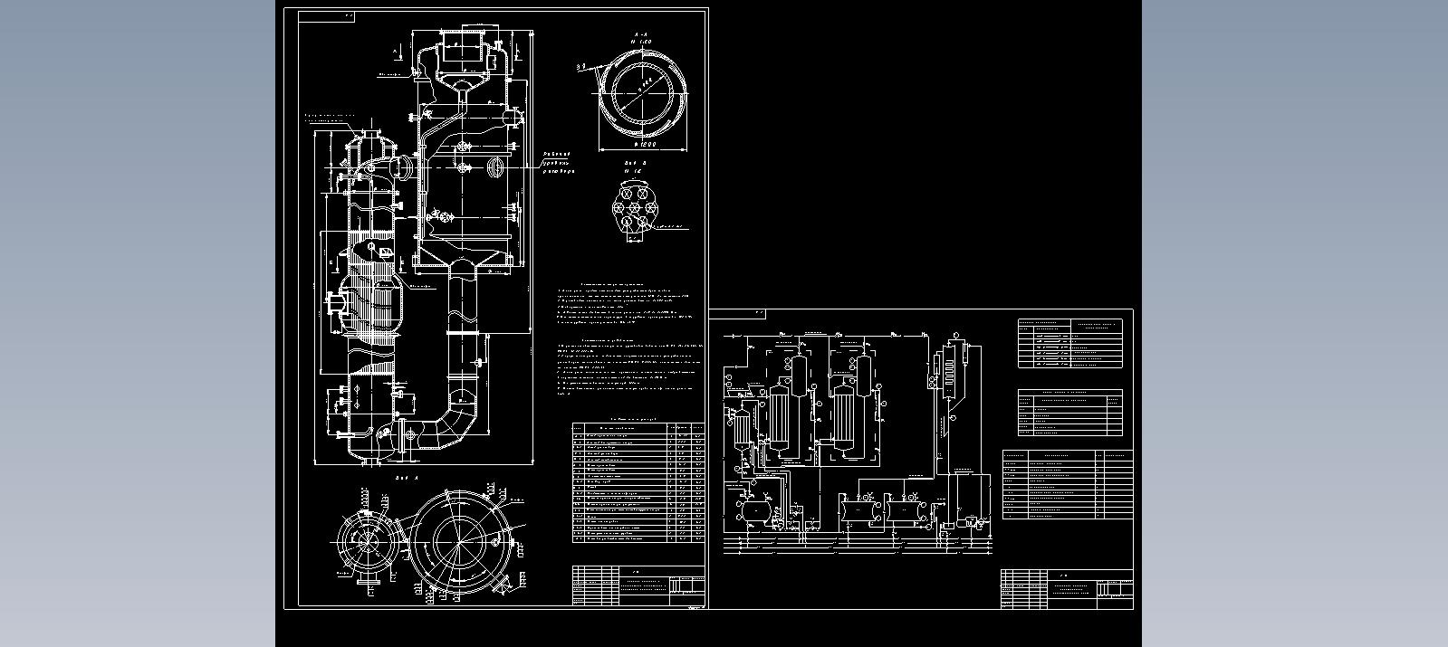 Чертеж Расчет двухкорпусной вакуум-выпарной установки