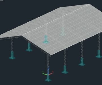 3D модель Cклад с двухскатной крышей 12х20