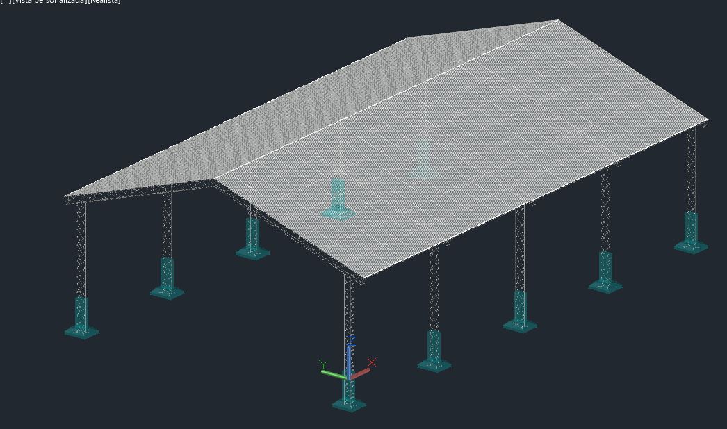 3D модель Cклад с двухскатной крышей 12х20