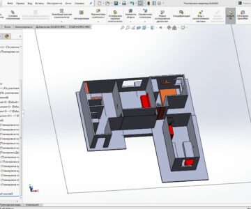 3D модель Трехкомнатная квартира 65 метров квадратных.