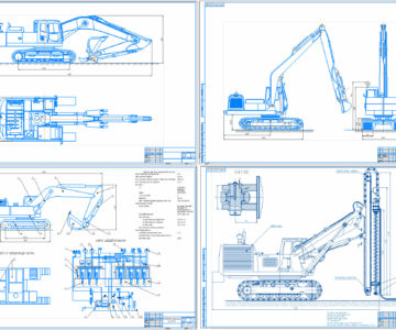 Чертеж Сборник чертежей по экскаваторам №1